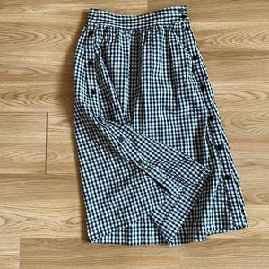 Madewell Gingham Midi Skirt